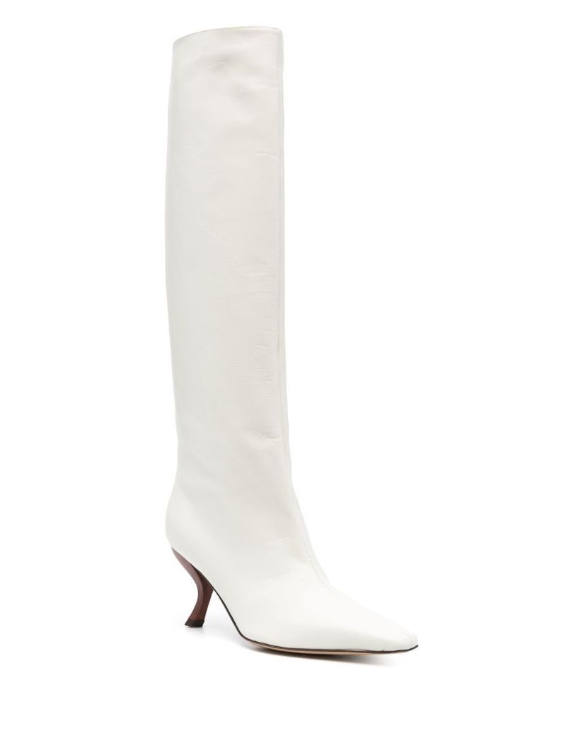 White Rosie 80 Leather Knee-high Boots