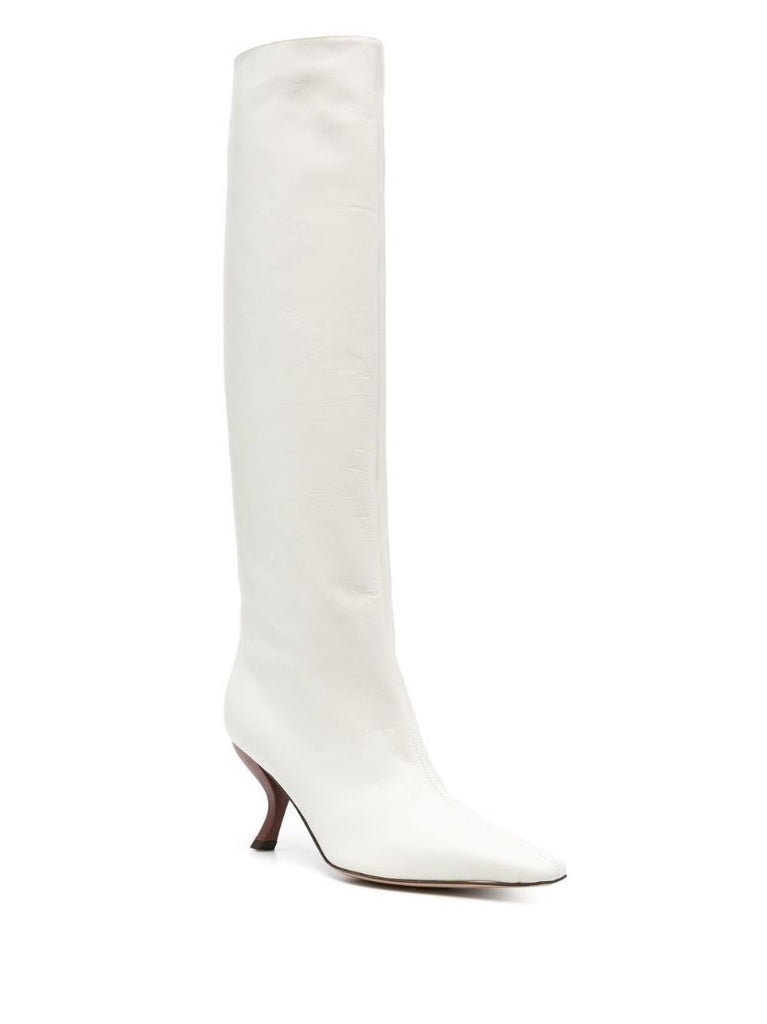 White Rosie 80 Leather Knee-high Boots