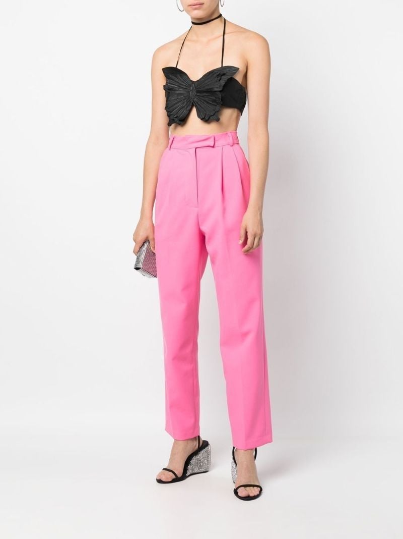 Black Butterfly Halterneck Crop Top