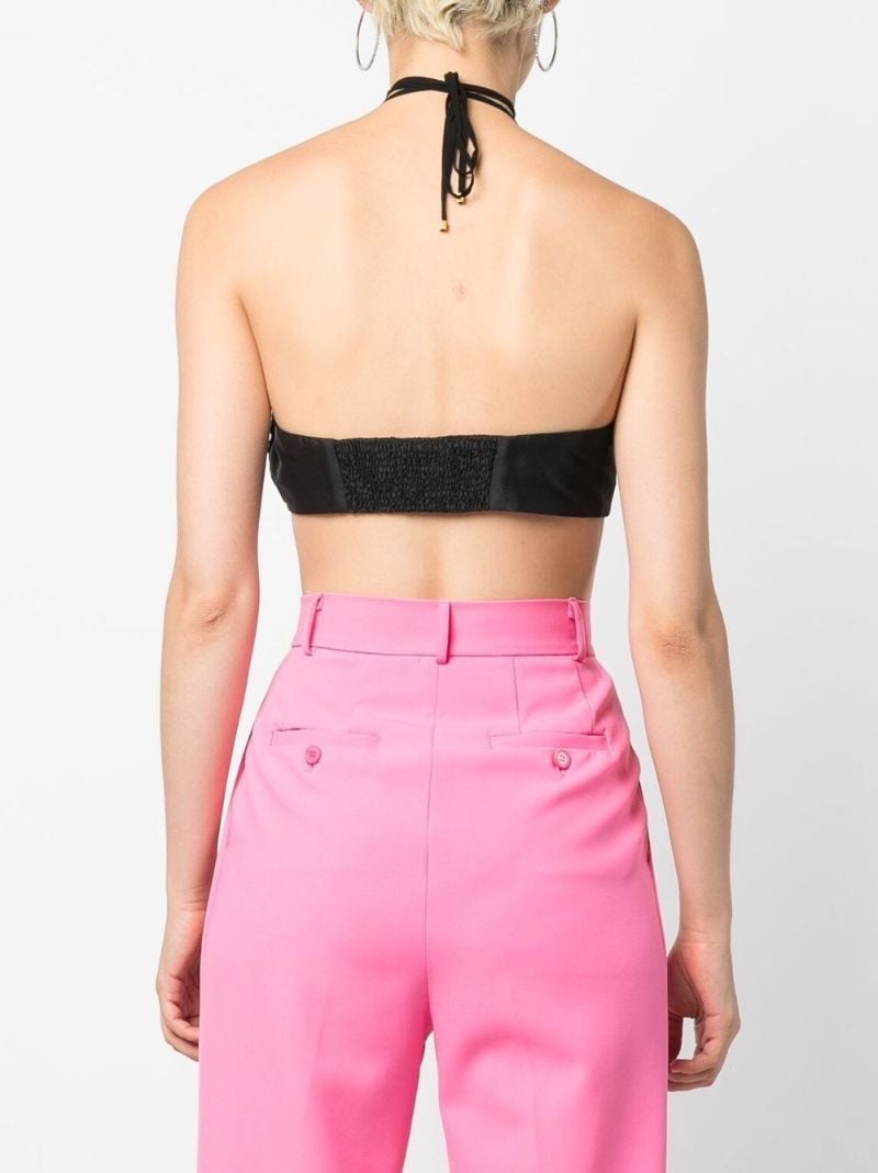 Black Butterfly Halterneck Crop Top