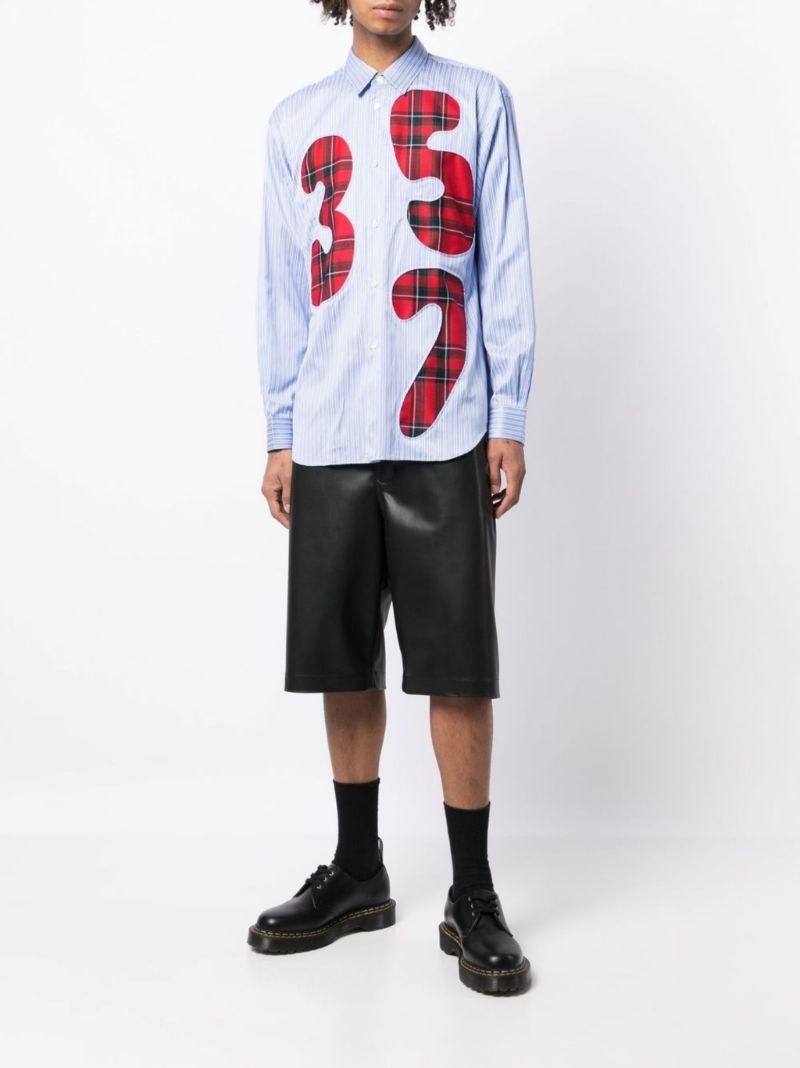 Blue Tartan Numbers Striped Shirt