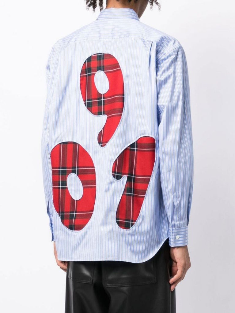 Blue Tartan Numbers Striped Shirt