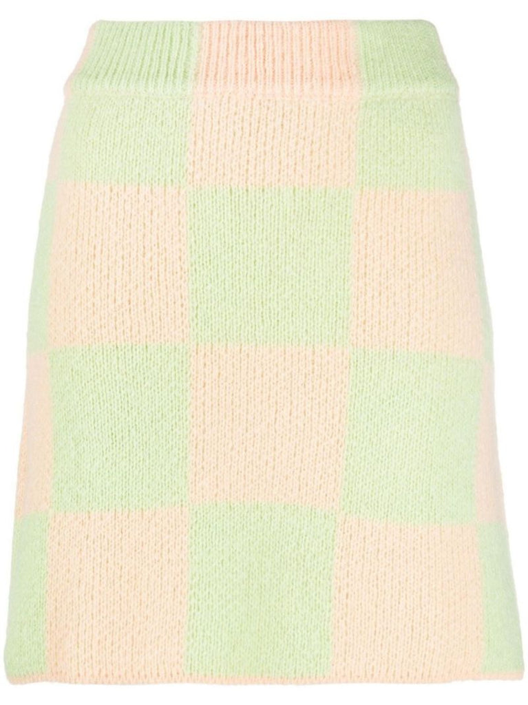 Green Checkerboard Mini Skirt