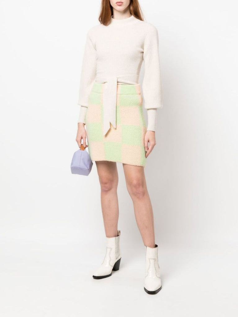 Green Checkerboard Mini Skirt