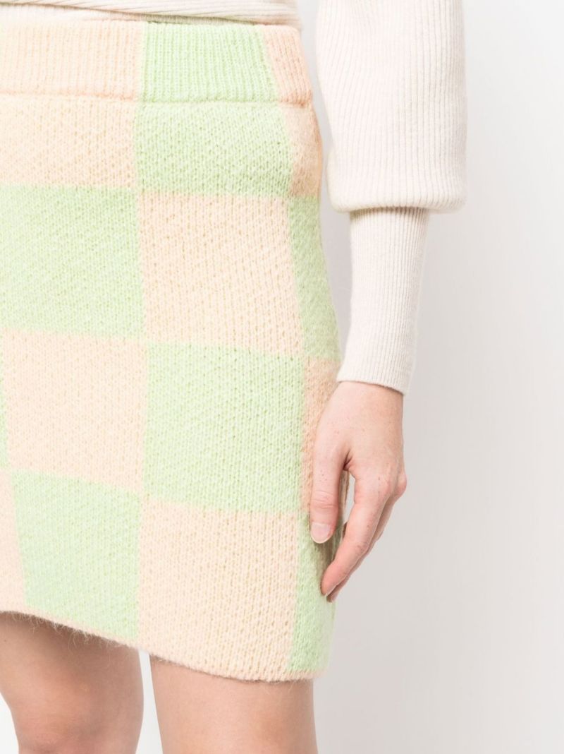 Green Checkerboard Mini Skirt