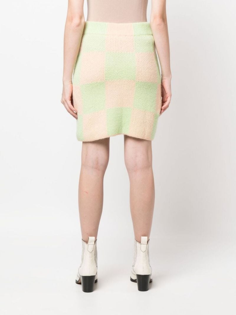 Green Checkerboard Mini Skirt