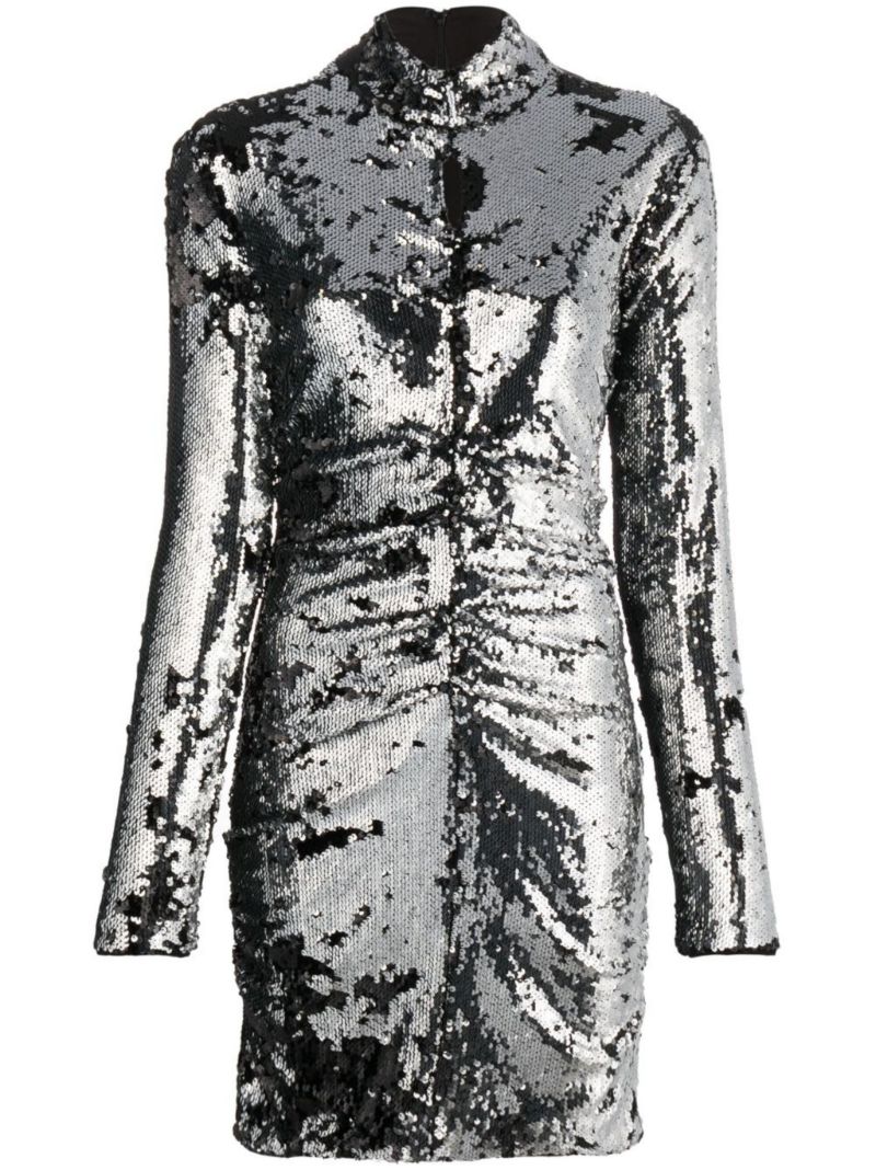 Silver Marnela Sequinned Mini Dress
