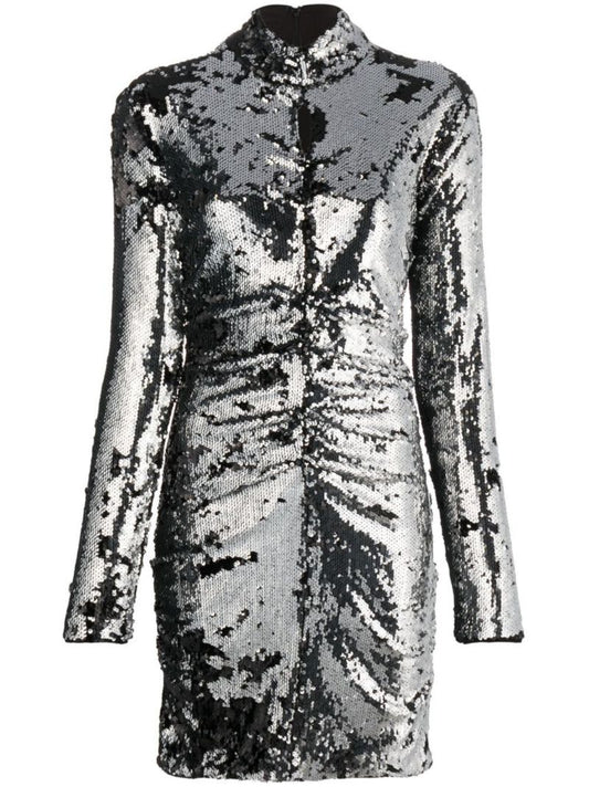 Silver Marnela Sequinned Mini Dress