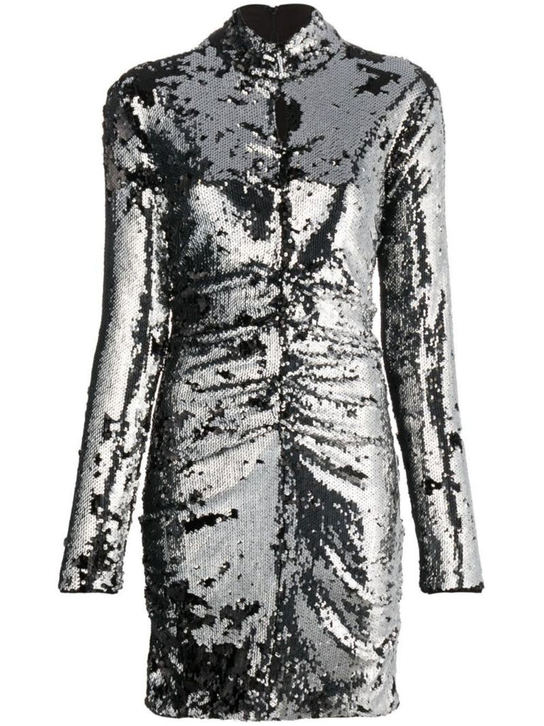 Silver Marnela Sequinned Mini Dress