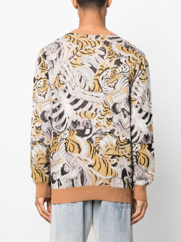 X Tim Lehi Yellow Graphic Jacquard Sweater