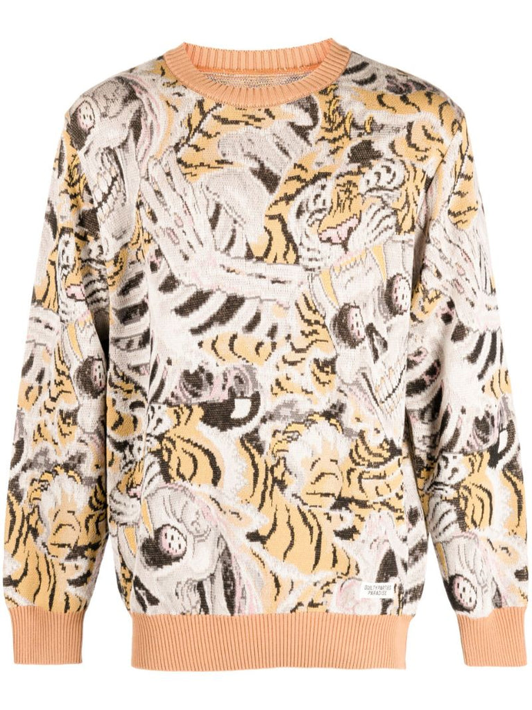 X Tim Lehi Yellow Graphic Jacquard Sweater