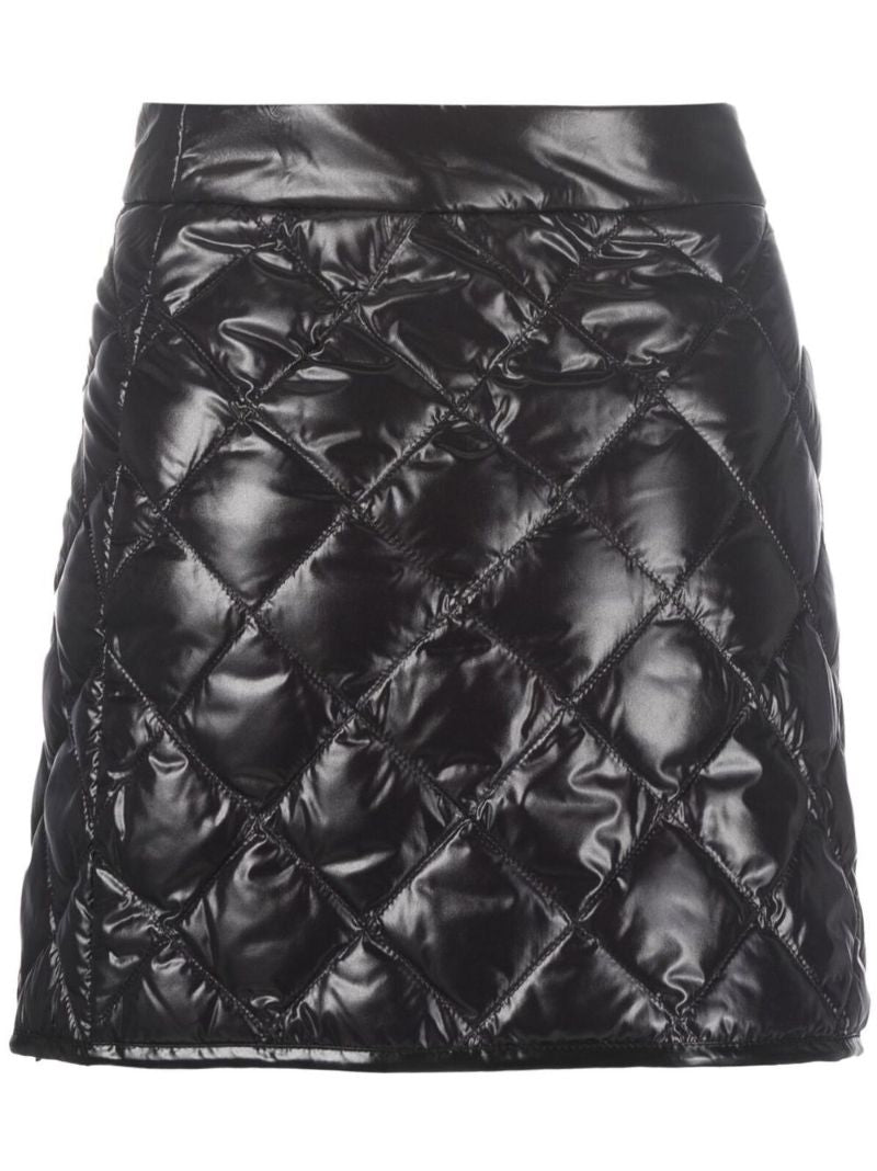 Black Diamond Quilted Mini Skirt