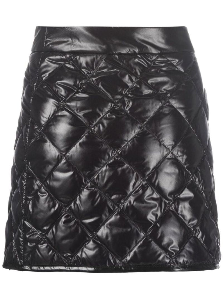 Black Diamond Quilted Mini Skirt