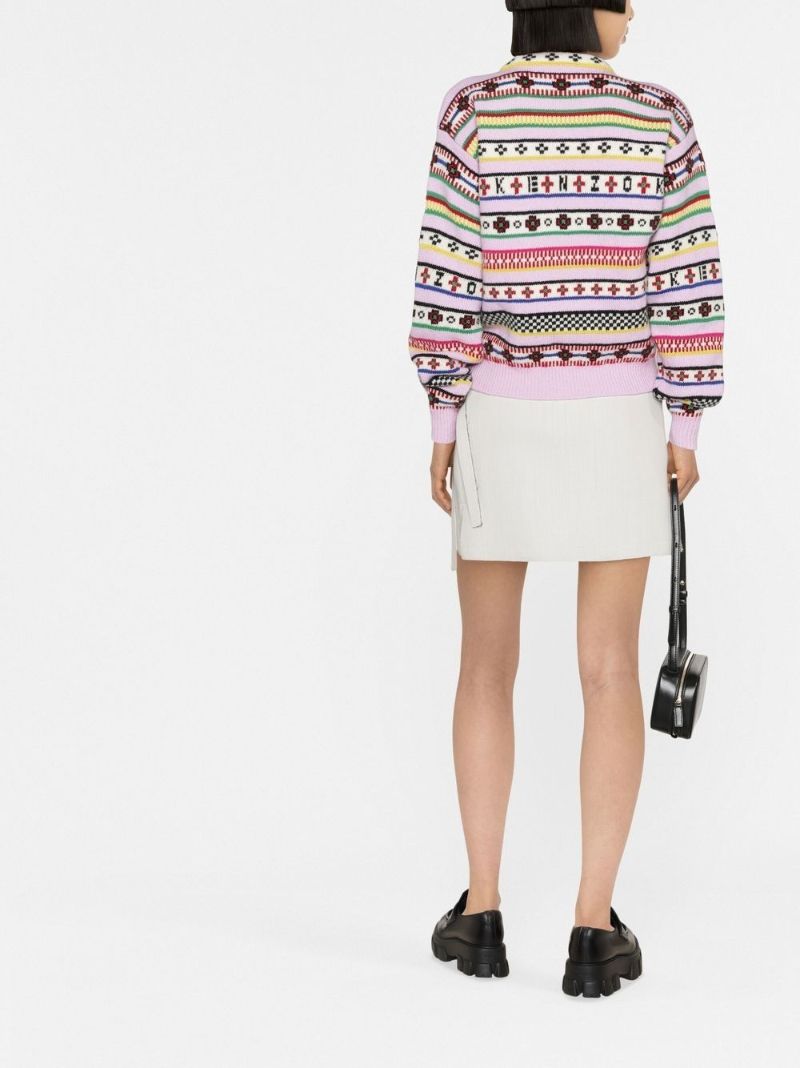 Pink Fair Isle Jacquard Sweater