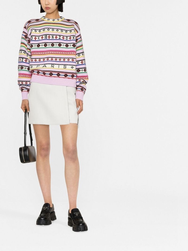 Pink Fair Isle Jacquard Sweater
