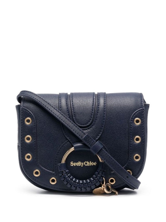 Blue Hana Leather Shoulder Bag