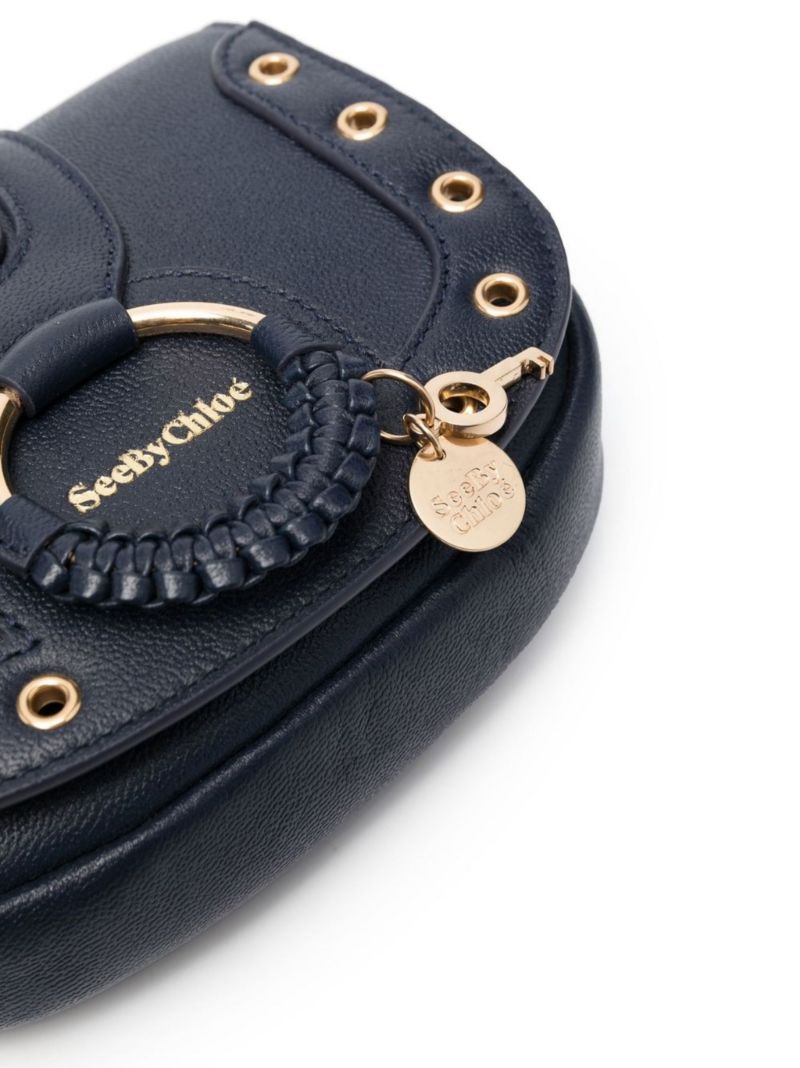Blue Hana Leather Shoulder Bag