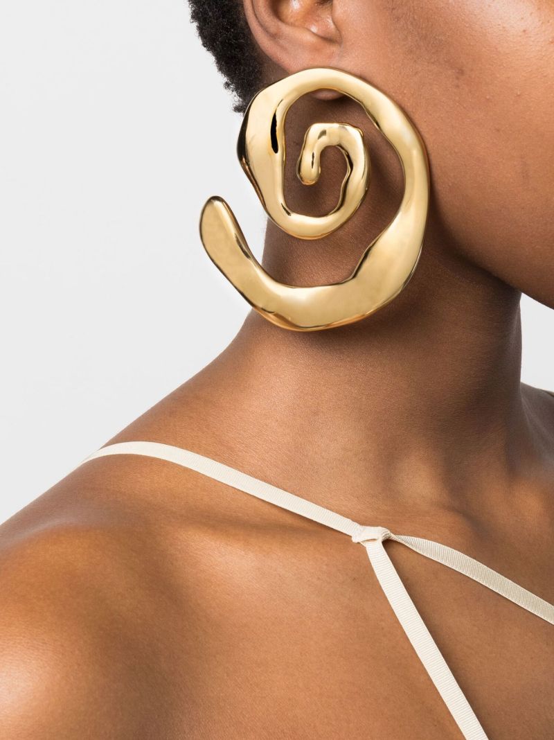 Gold-plated Les CrÃ_x0083_Â©oles Turbi Asymmetric Earrings