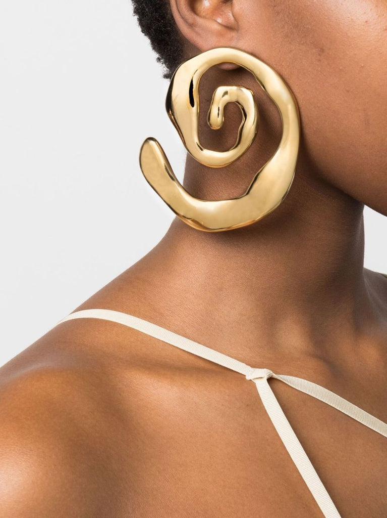 Gold-plated Les CrÃ_x0083_Â©oles Turbi Asymmetric Earrings