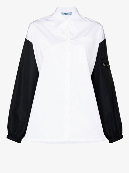Black and White Re-nylon Poplin Shirt