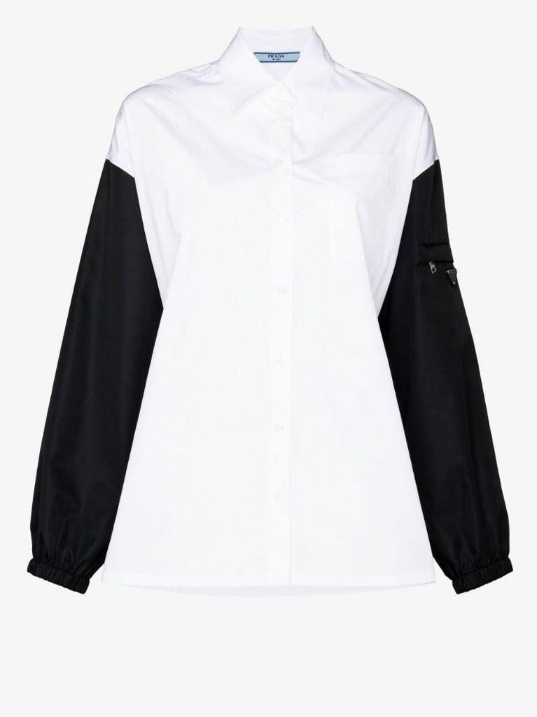 Black and White Re-nylon Poplin Shirt