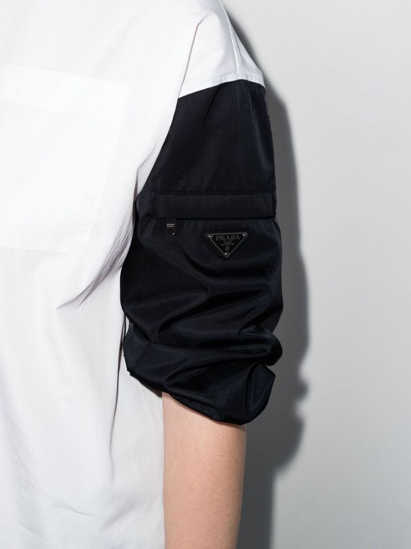 Black and White Re-nylon Poplin Shirt
