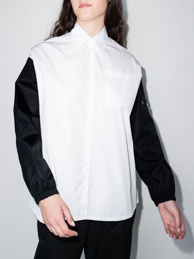 Black and White Re-nylon Poplin Shirt