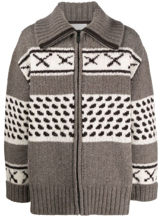 Neutral Vogel Wool Cardigan