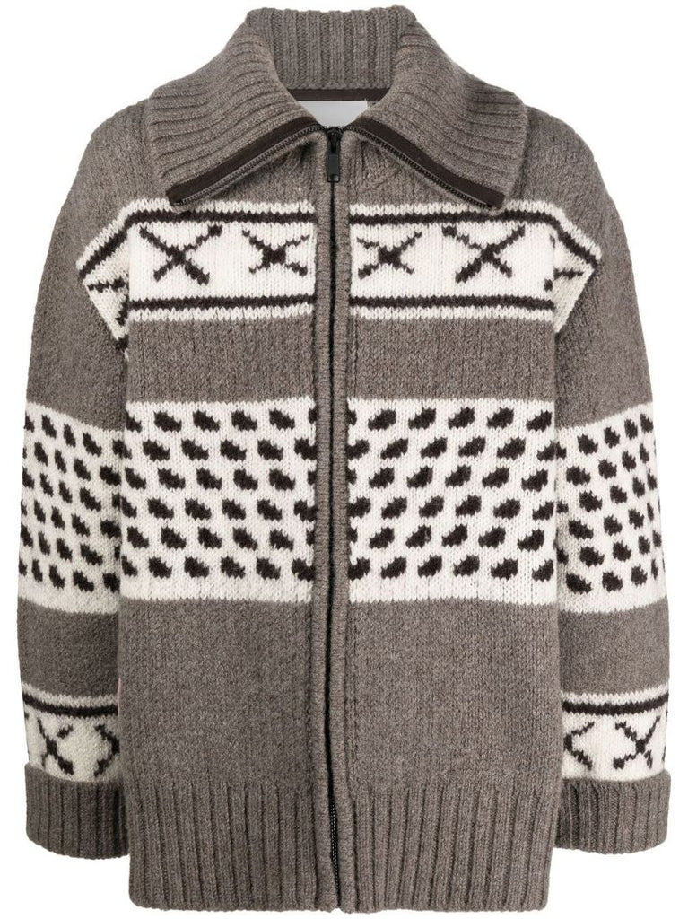 Neutral Vogel Wool Cardigan