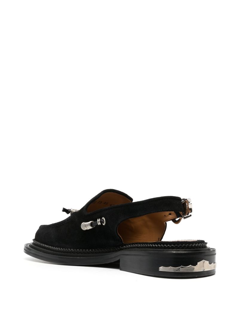 Black Leather Closed Sandals