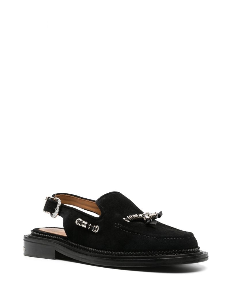 Black Leather Closed Sandals