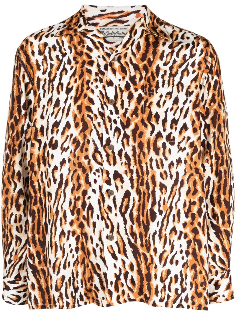 White Hawaiian Leopard Long-sleeve Shirt