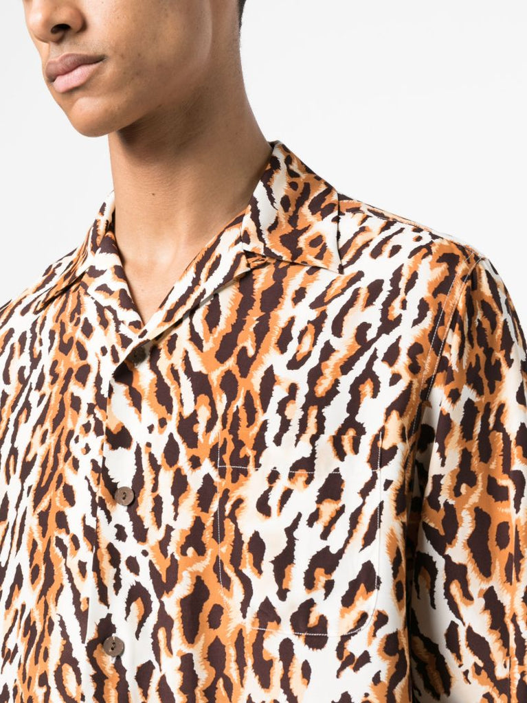 White Hawaiian Leopard Long-sleeve Shirt