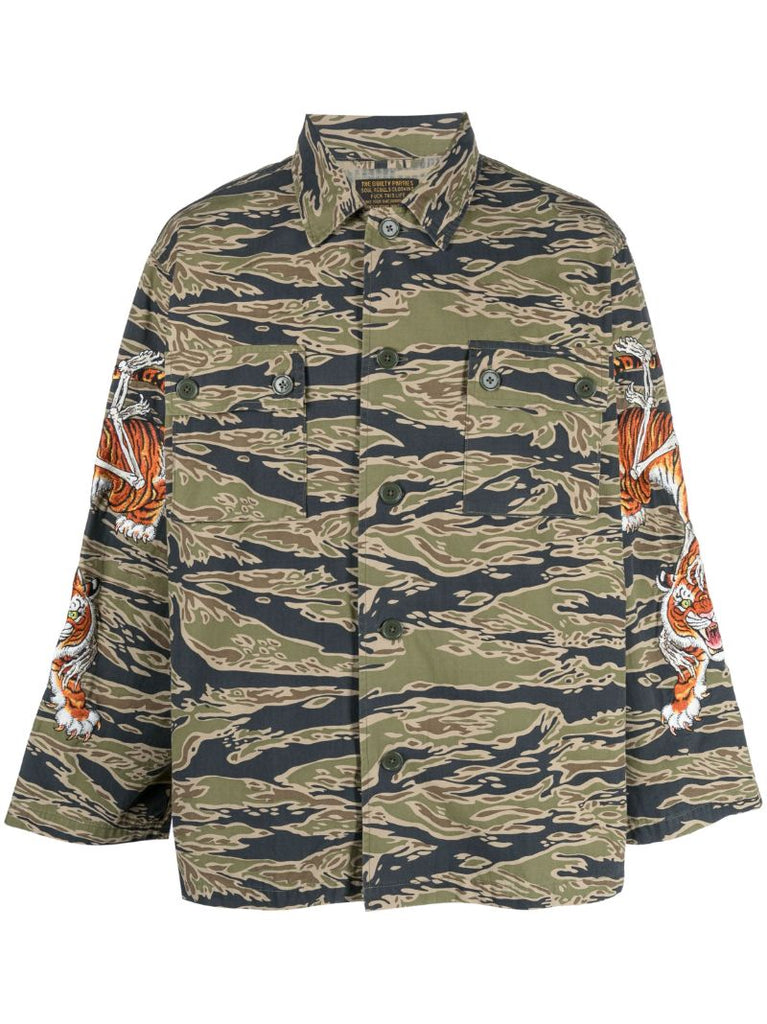 Green Tim Lehi Tigercamo Cotton Shirt Jacket