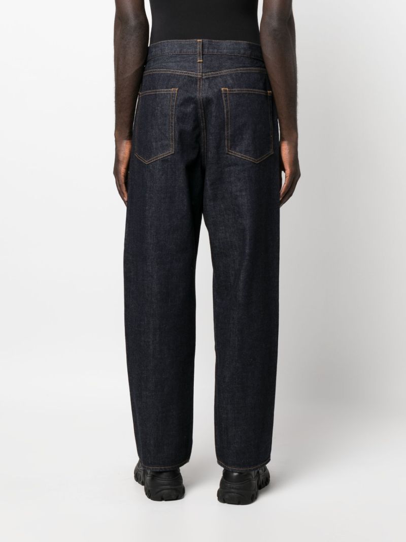 Green Wide-leg Cotton Cargo Trousers