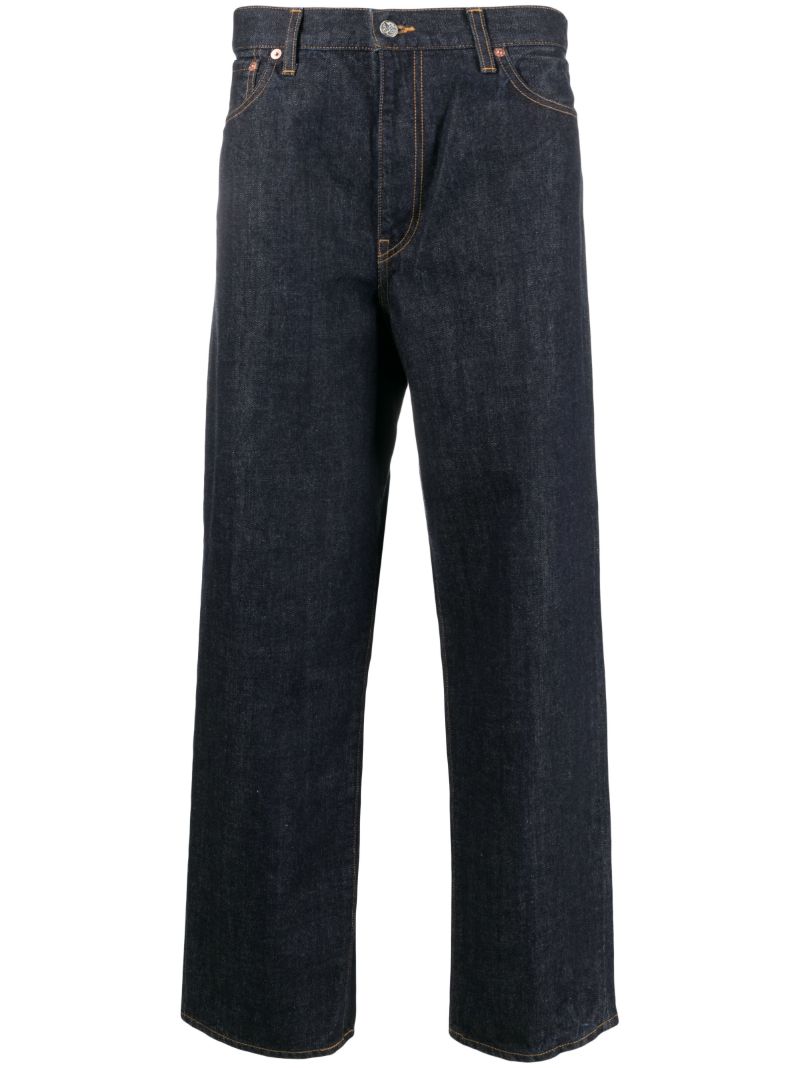 Green Wide-leg Cotton Cargo Trousers