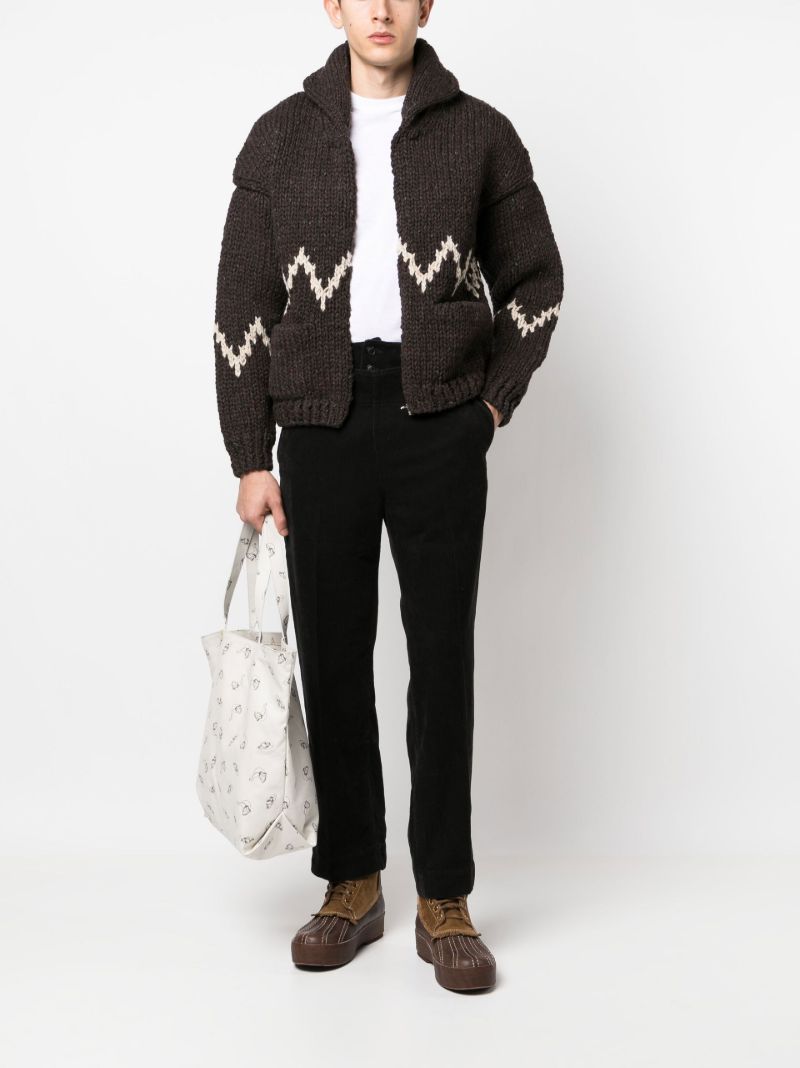 Brown Cowichan Wool Knit Cardigan