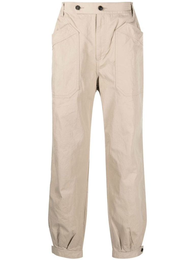 Neutral Carroll Straight-leg Trousers