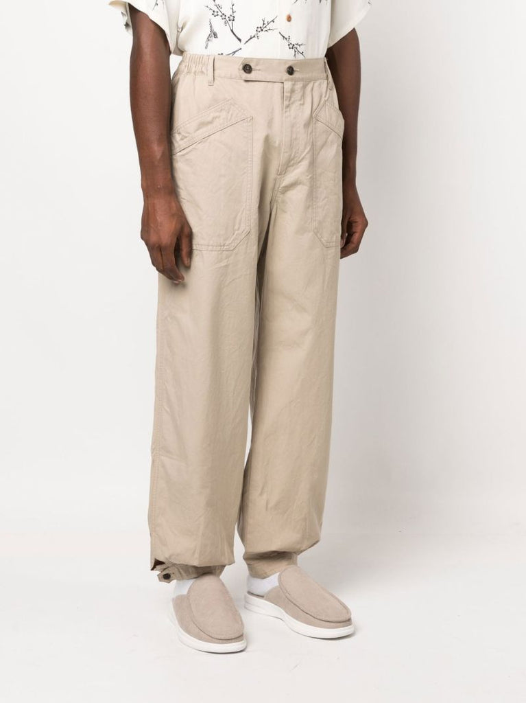 Neutral Carroll Straight-leg Trousers