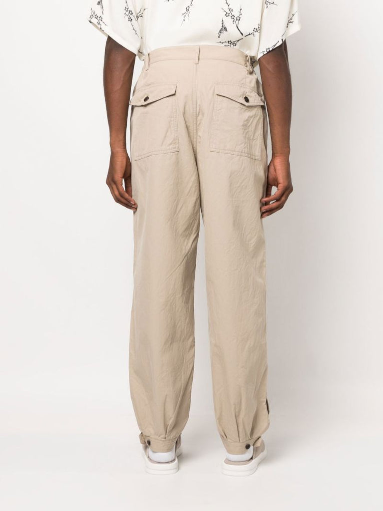 Neutral Carroll Straight-leg Trousers