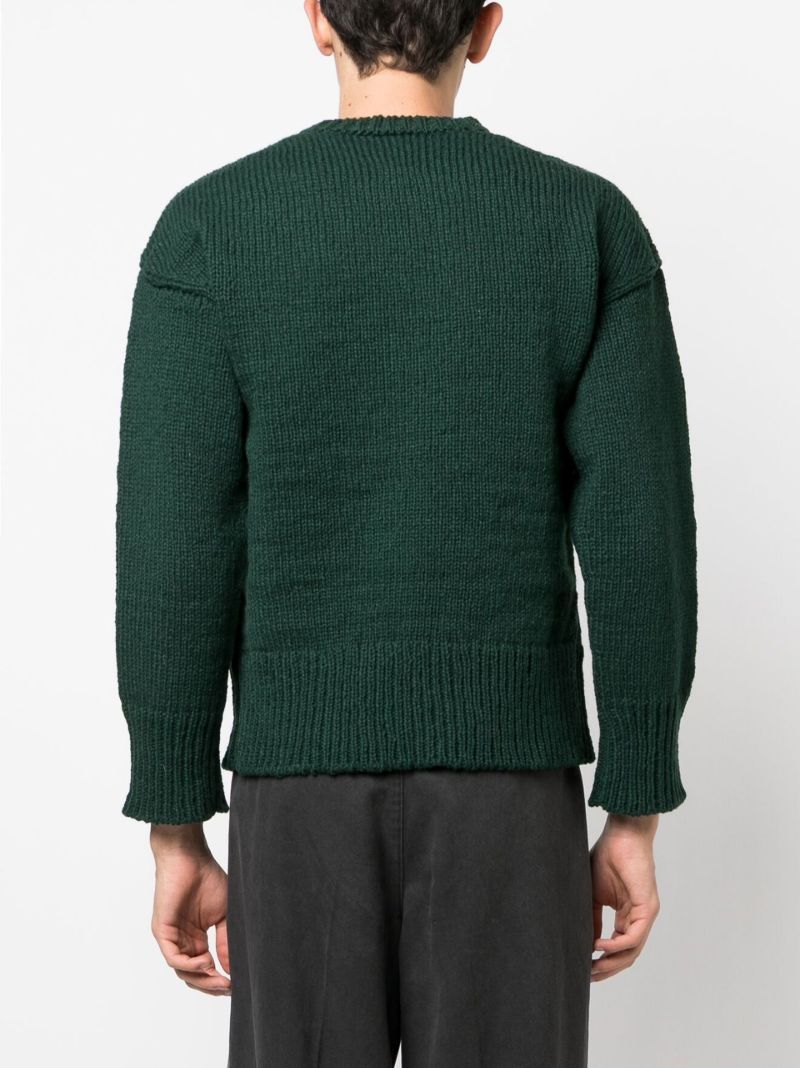 Green Letterman Wool Sweater