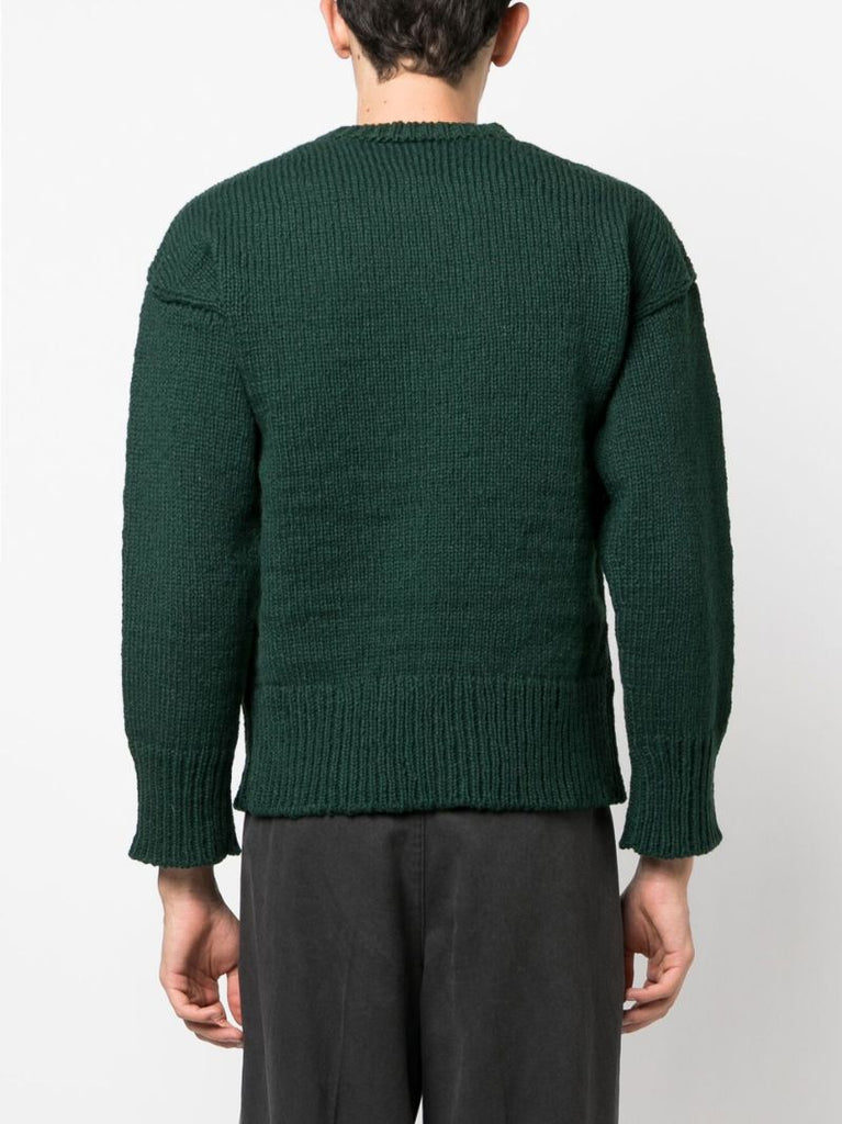 Green Letterman Wool Sweater