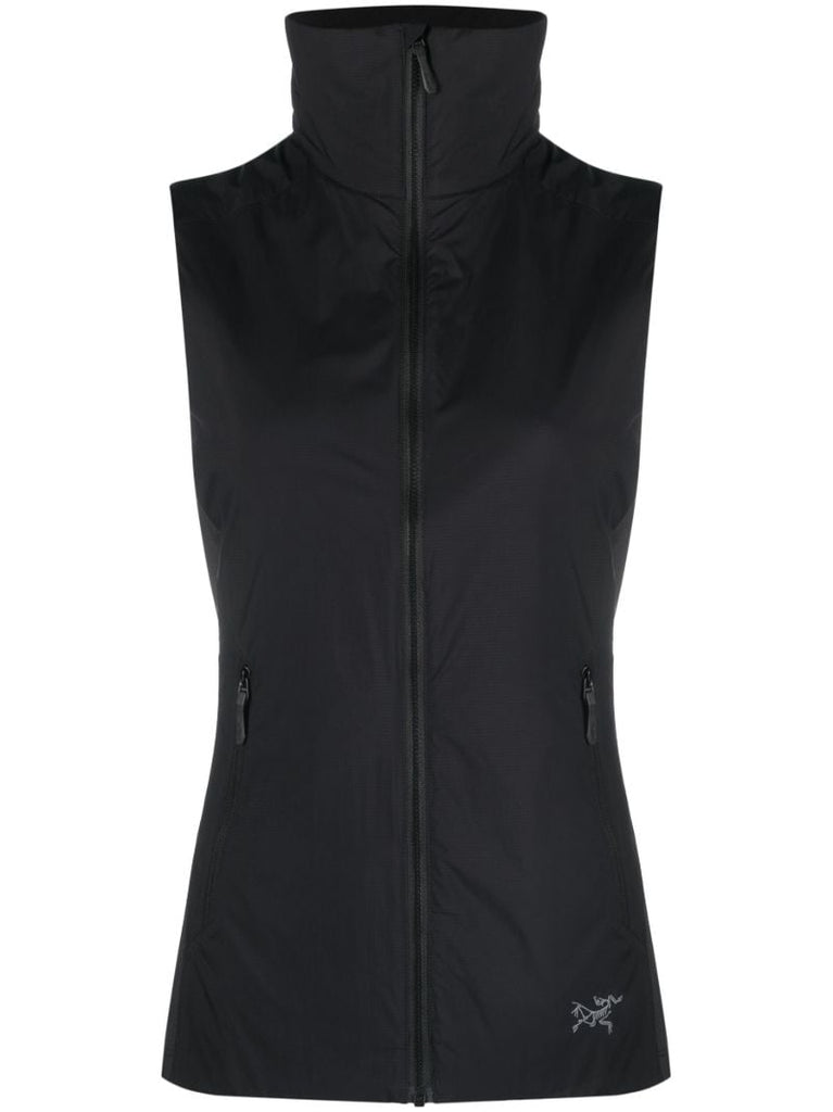 Black Zip Fastening Gilet