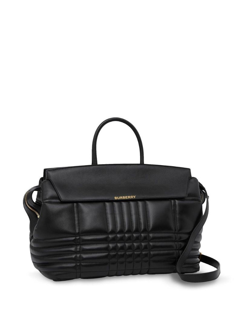 Black Catherine Large Quilted Leather Bag