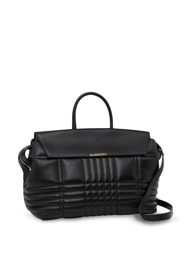 Black Catherine Large Quilted Leather Bag