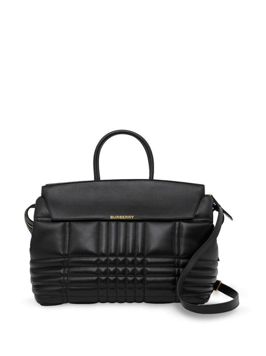 Black Catherine Large Quilted Leather Bag