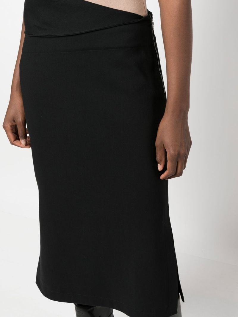 Black Asymmetric Pencil Skirt