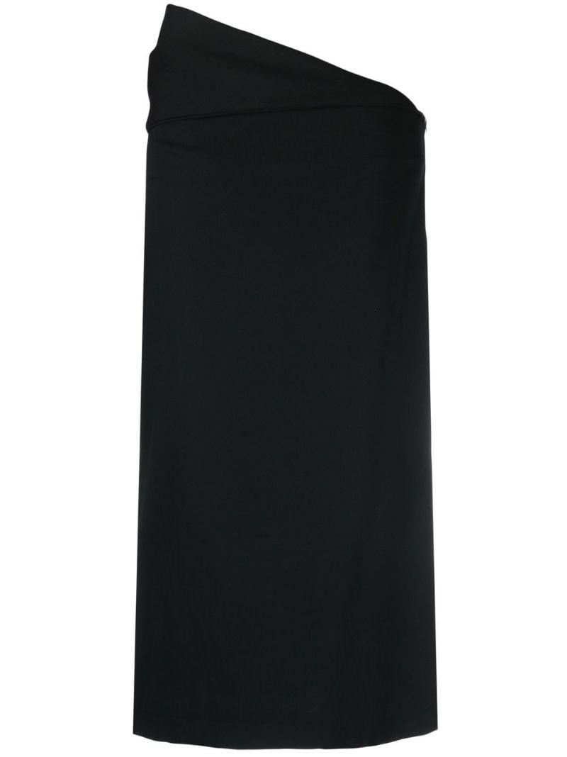 Black Asymmetric Pencil Skirt