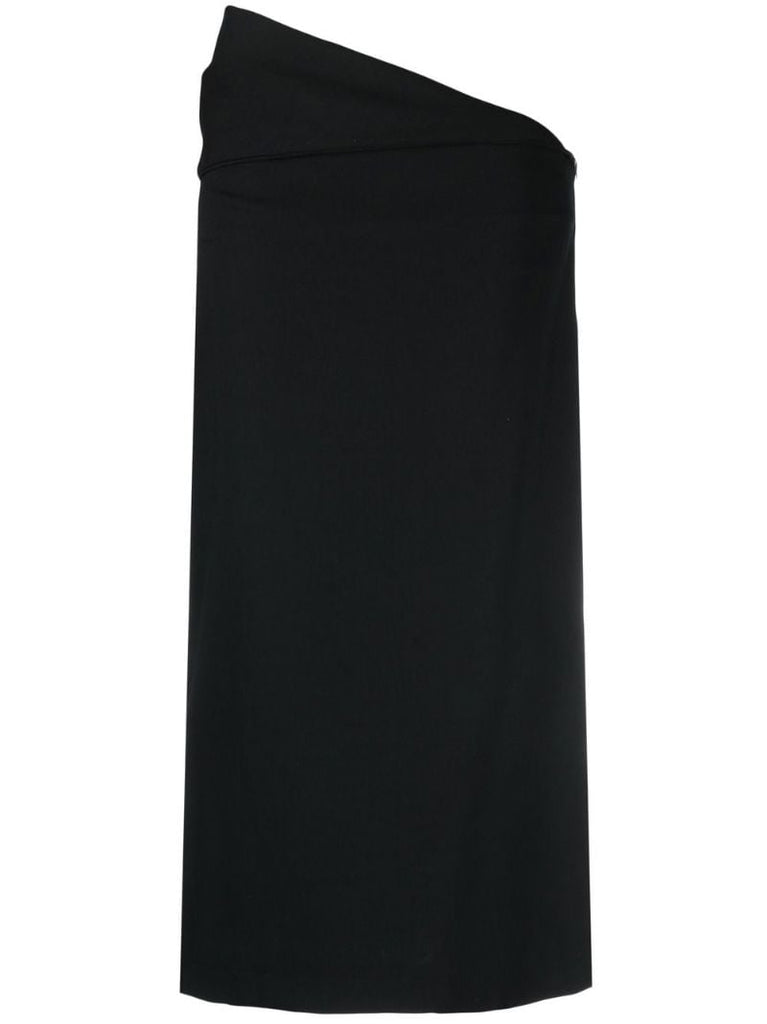 Black Asymmetric Pencil Skirt
