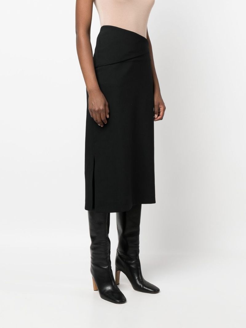 Black Asymmetric Pencil Skirt